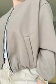 Made in Italy Beluga Soft Crop Bomber Jacket Mocha